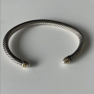 David Yurman Silver and Gold Twisted Cuff Bracelet